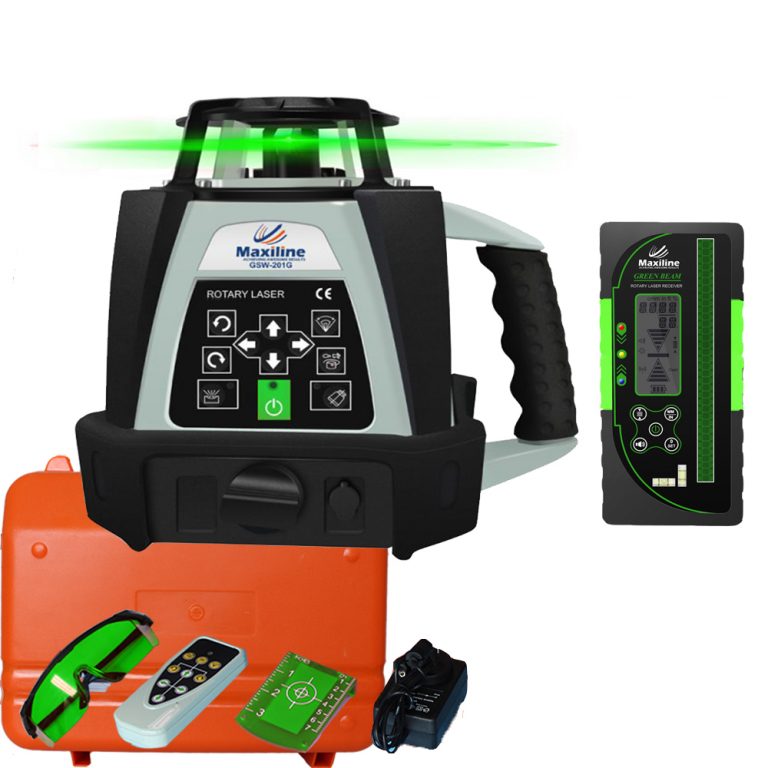 Green Beam Self Levelling Rotary Laser Level + Digital Receiver