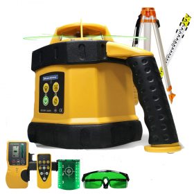 GSW102G Self Leveling Green Beam Rotary Laser Level + Tripod Staff