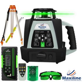 GSW201GDLD200G Green Beam Rotary Laser Level + Digital Receiver Tripod and Staff Kit