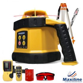 GSW102 Self Leveling Red Beam Rotary Laser Level + Tripod Staff
